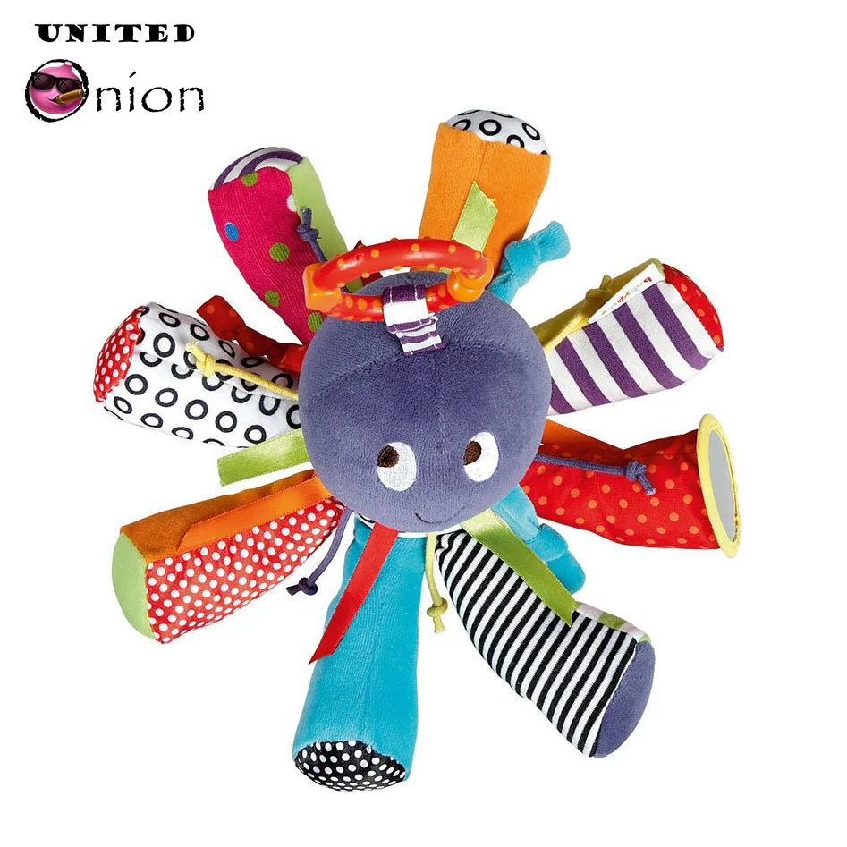 

Baby Octopus Plush Doll Wind chimes BB device Haha mirror bell Ratlle car bed hanging intelligence Education children gift chids