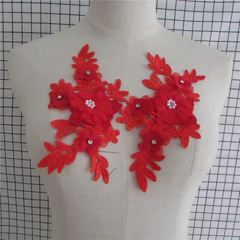 

New Crafts DIY Embroidered Floral Lace Neckline Neck Collar Trim Clothes Sewing Supplies Lace Fabric Dress Applique Accessories