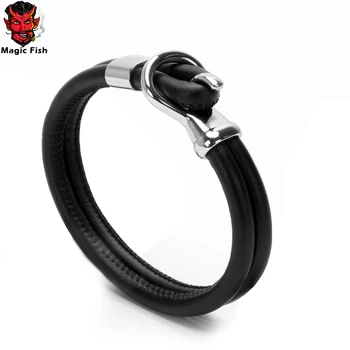

Magic Fish Men Leather Bracelet Neue Mode-Schmuck Hand Made Simple Sports Leisure Decorated Simple Sports Leisure Bangle Armband