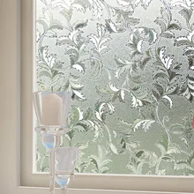 Элегантный матовый стеклянный оконный стикер пленка Цветочный Цветок 3D статическое покрытие клей раздвижные двери домашний BZP-001 с различными размерами