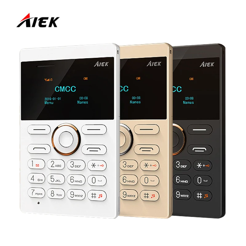 2016 новый ультра тонкий карты телефон aiek e1 сотовый мобильный gsm bluetooth английский