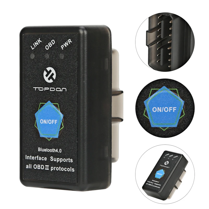 TOPDON ELM327 V1.5 Bluetooth для Android OBD 2 Интерфейс OBD2 сканер Супер Мини ELM 327 поддерживает II
