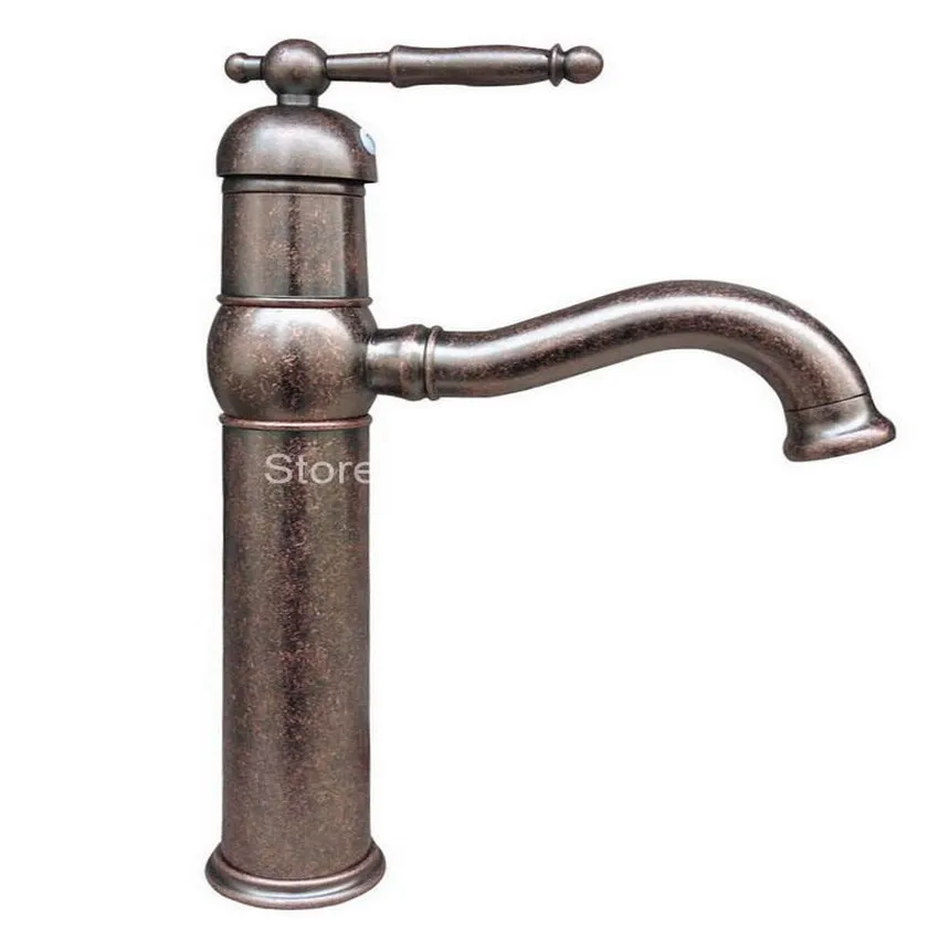 Vintage Antique Rome Red Copper Brass Single Handle Lever Kitchen / Bar / Bathroom Swivel Faucet Sink Basin Mixer Tap ann018