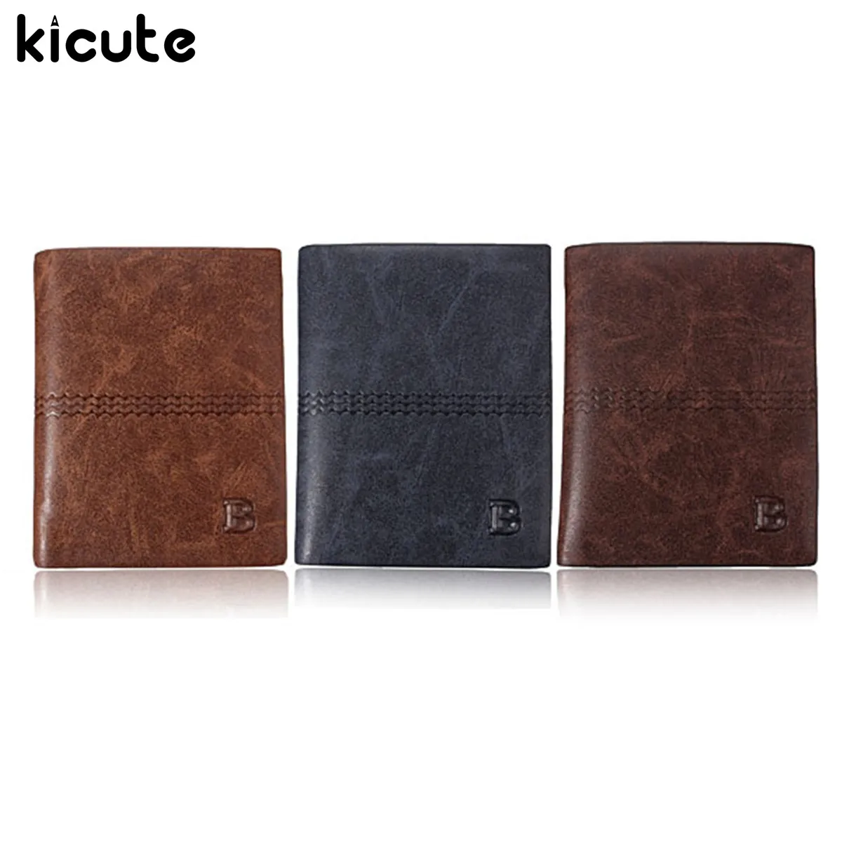 

Kicute PU Leather Men's Wallet Business Credit Card Holder Money Clip Purse Multifunctional Card Stock Holder Men Gift