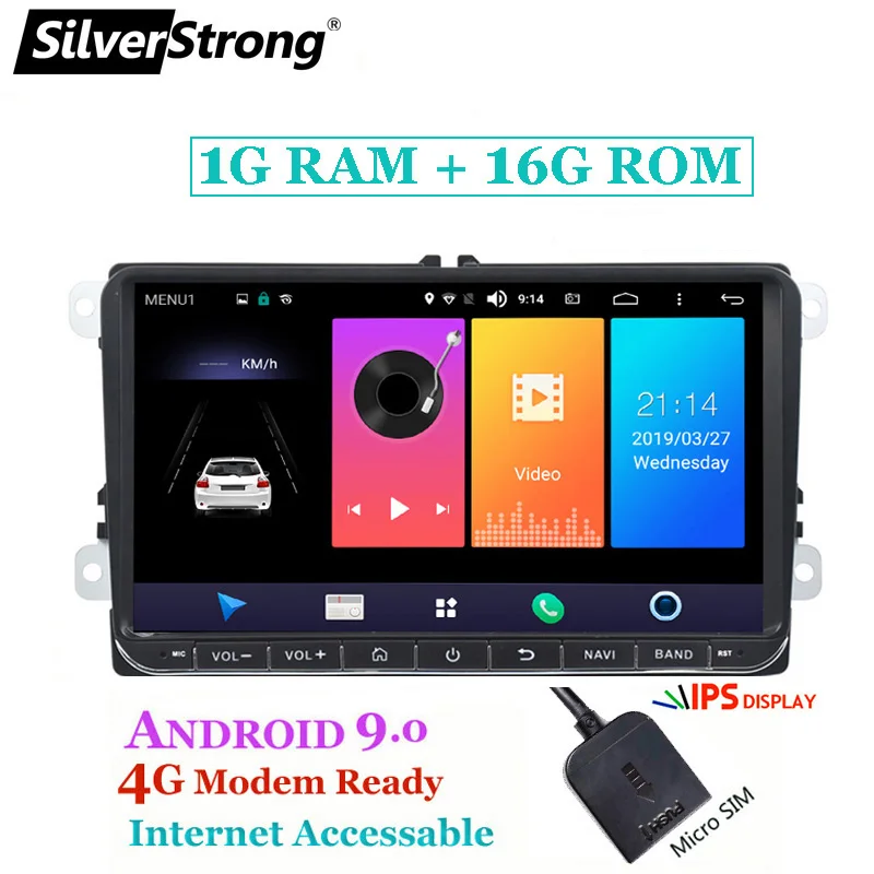 SilverStrong ips 9 дюймов Android9.0 4G Мобильный DVR GPS Радио Навигация для Golf6/Golf5/поло/PASSAT CC/Touran Tiguan DSP система контроля давления в шинах RDS - Цвет: 902BM3-1G16G