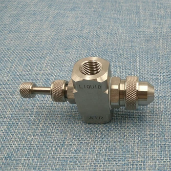 

Two fluid air atomizing nozzle, Adjustable humidifying nozzle, nozzles for Dust Control, 1/4" SS pressure/siphon style nozzle