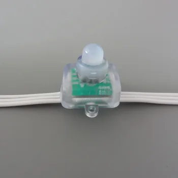

18AWG wire DC5V WS2811 LED smart string,addressable,with all WHITE wire,square type;IP68 rated;epoxy resin filled;50pcs a string