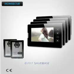 Homsur 7 дюймов видео запись двери вызова системы с одной кнопкой разблокировать для безопасности дома