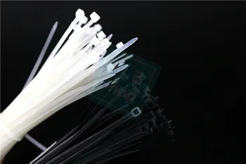 

Free shipping 50Pcs 5*200 5*250 5*300 5*400 mm CE approved white black color Self-locking Plastic Nylon Cable Ties,Wire Zip Tie