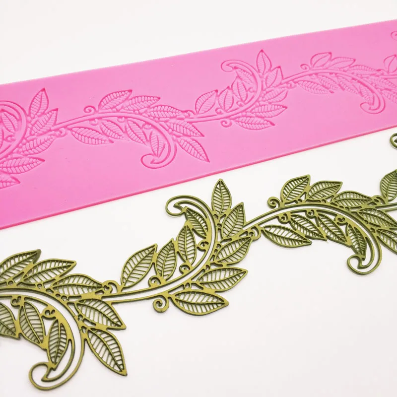 

MX075 Leave Lace Mold Silicone Sugar Lace Pad Cake Brim Decoration Mold Kitchenware DIY Tool