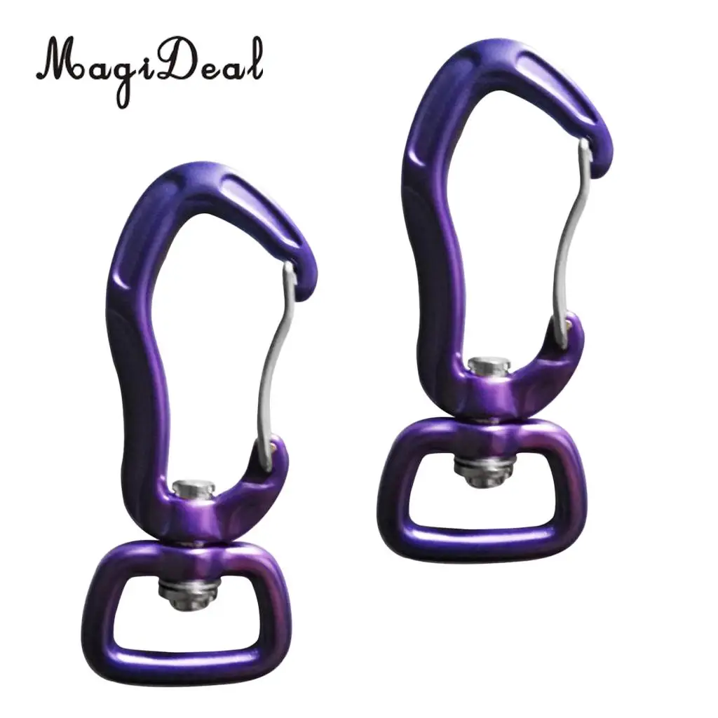 Outdoor 1 Pair Rock Tree Climbing Swivel Carabiner Hanging Connect Hook Camping 71/76mm round eye for Camping Caving Climbing