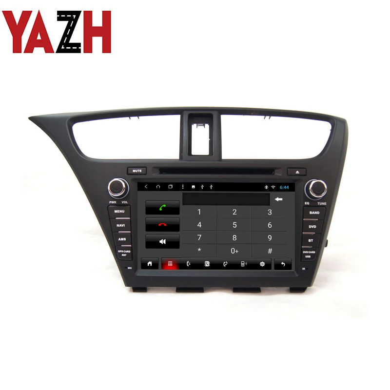 Clearance YAZH Android 9.0 Car DVD Player For Honda Civic Hatch Back 2013 2014 2015  Auto Radio iPod Bluetooth SWC AUX 32GB GPS Multimedia 2