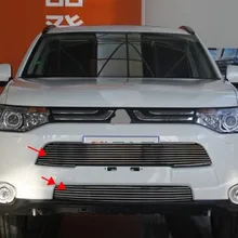 Подходит для Mitsubishi Outlander 2013 алюминиевый сплав Авто Передняя решетка Вокруг планки гоночные грили отделка украшение автомобиля