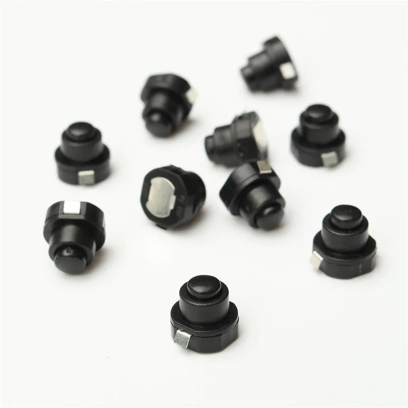 

10PCS a lot Flashlight Torch Part Round Push Button Switch Bla DC 30V 1A 10mm x 10mm (D*H) High Quality For DIY Black