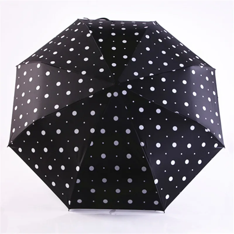 

Small Dot three Folding Umbrella Anti-UV Mini Umbrella Rain Women Umbrellas for Men Sun Rain Gear Parasol 2019 New