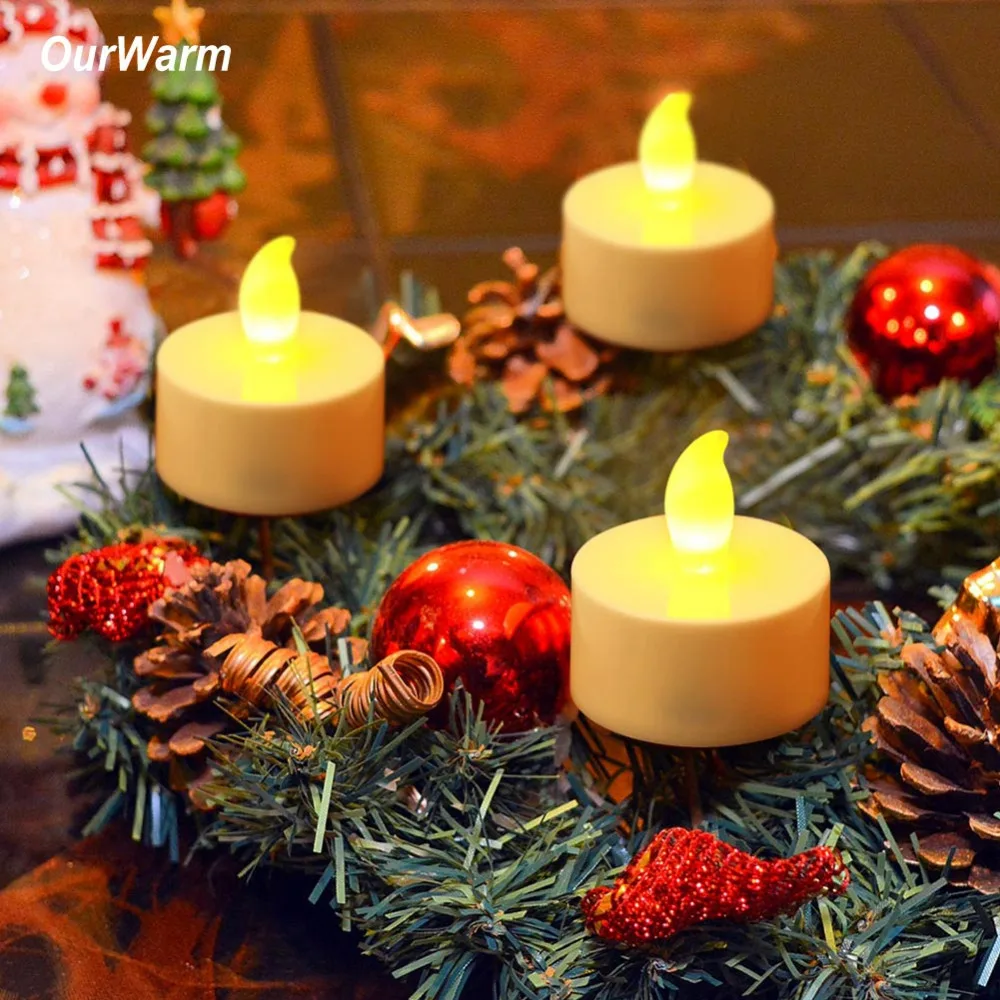 Aliexpress Buy OurWarm 24PCS LED Tea Light Candles Battery Powered Flameless Candles for Christmas Halloween Decoration Home Decor and Lighting from