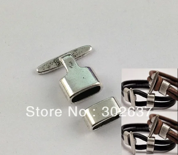 

FREE SHIPPING 10 Sets of Antiqued Silver Hook Clasps for 10x5mm leather A15510
