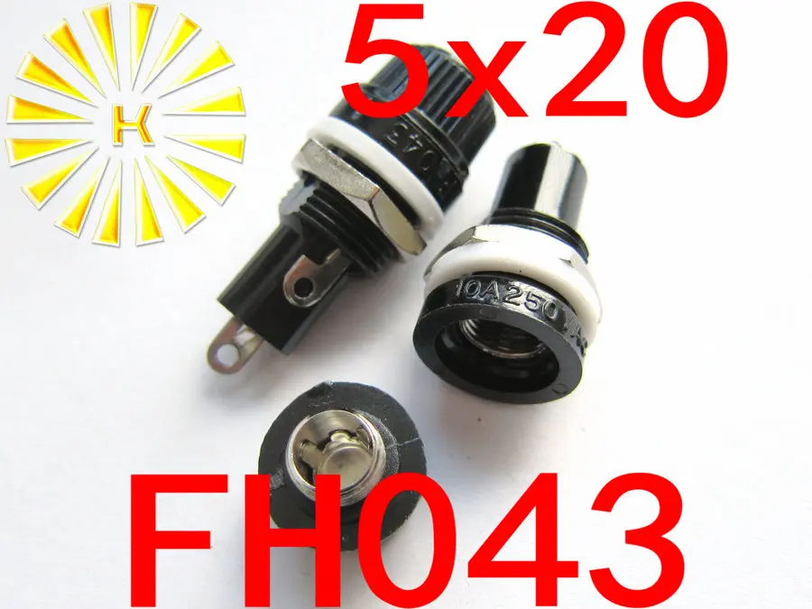 

FH043 5*20 мм 10A 250VAC черный держатель предохранителя x 200 шт