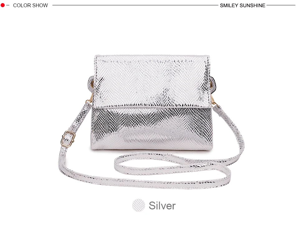 Роскошная Серебряная сумка-мессенджер женская сумка на плечо женская кожаная сумочка маленький кошелек-клатч сумка через плечо для женщин