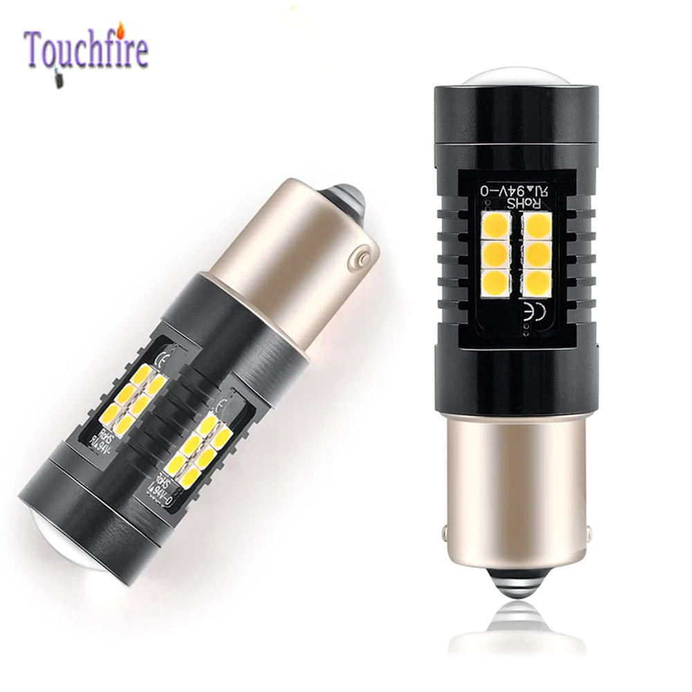 2 шт. светодиодный 1156 1157 P21W BA15S PY21W BAU15S Canbus без ошибок автомобиля лампы 1200LM 21SMD