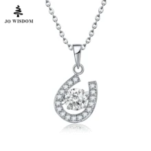 JO WISDOM Jewelry Accessories Pendant Necklace U Shape Genuine 925 Sterling Silver Pendant Silver Chain for