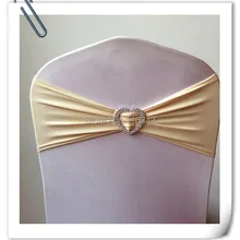 Горячая Шампань 100 шт спандекс полосы/чехлы для стульев пояс с пряжкой в форме сердца для свадьбы и банкета
