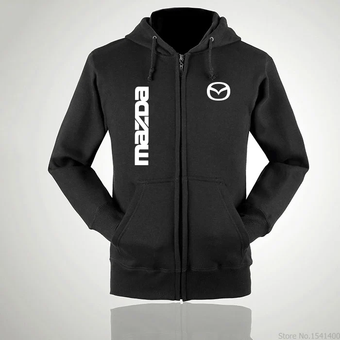 

For Man Women Autumn Winter Hoodies Mazda Sweatshirt Zipper Hooded coats Warm solid colour tops