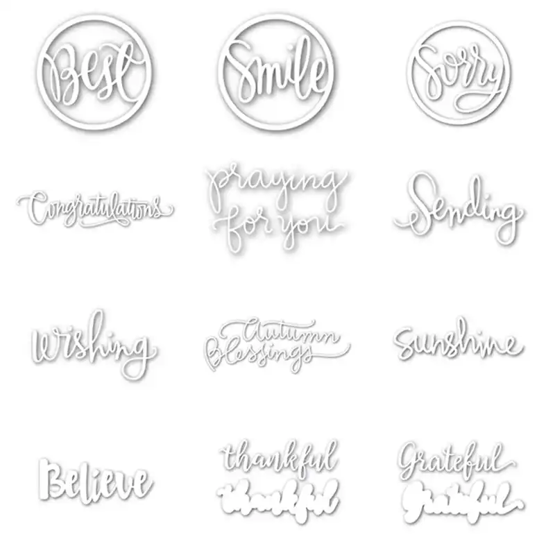 Word Metal Cutting Dies Stencil DIY Scrapbooking Paper Card Crafts Embossing