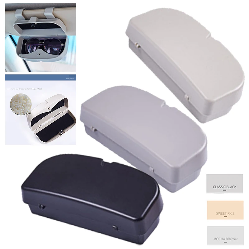 Durable ABS Car Glasses Case Holder Clip Sun Protection Sunglasses Storage Box Sunglasses Holder Accessories
