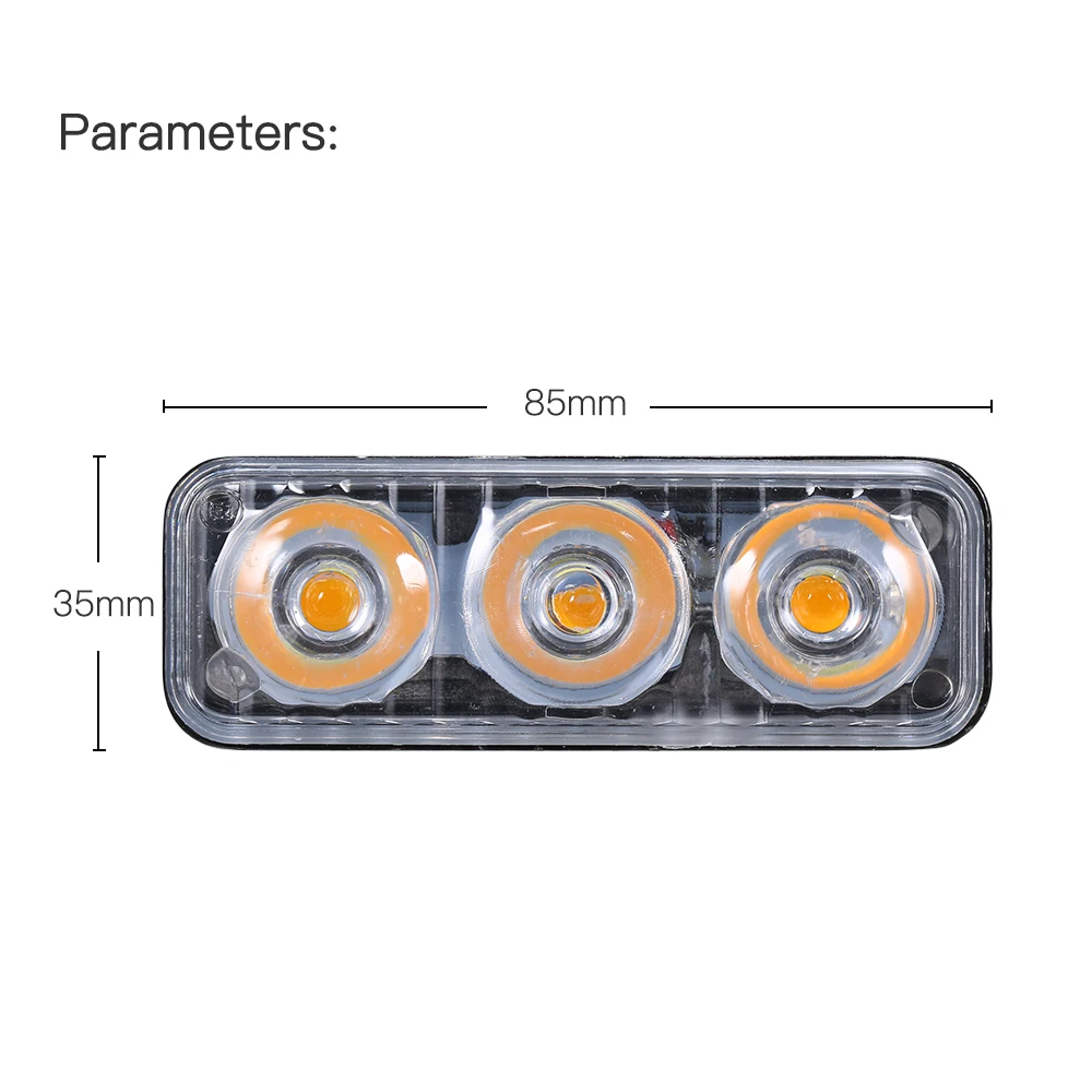 IP68 Водонепроницаемый DC12V 9 Вт 3 светодио дный дневной Runnning дальнего света автомобилей лампы 2 упак. для грузовик внедорожник RV