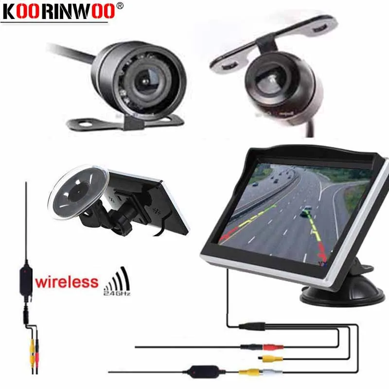 

Koorinwoo 5" TFT LCD HD Color Monitor Car Rear View Cameras Kit with Upgrade 10 IR Sensor Night Vison Backup Car Rearview Camera