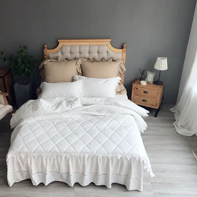 

2017 New Warm fleece fabric Bedding Set Twin Full Queen King 4/7pcs Duvet Cover Set Bed Linen Bed skirt