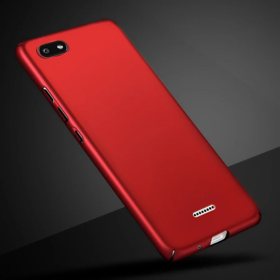 Жесткий чехол для телефона Xiaomi Redmi 6a 6 a чехол матовый тонкий бампер для Xiaomi Redmi 6a чехол для смартфона - Цвет: Красный