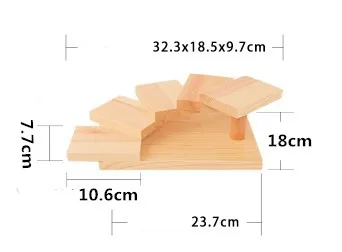 Креативная стойка для суши с мостом и лодкой, каваи, Японские закуски, еда, деревянная подставка, контейнер для суши, японский поднос сашими, коврик - Цвет: 32.3x18.5xH9.7cm