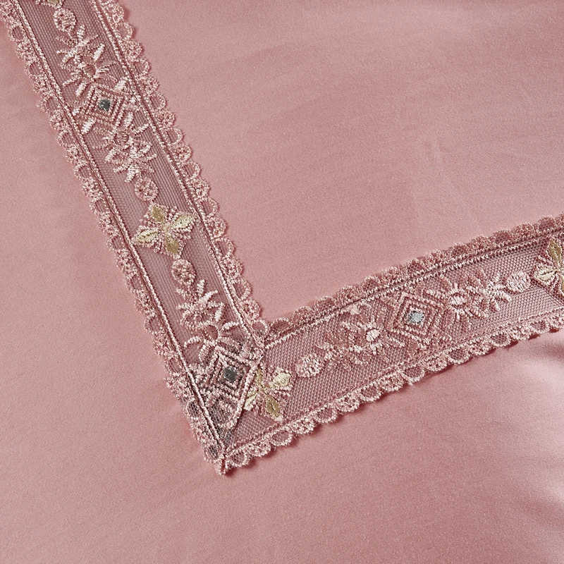 Queen Double/King size постельное белье из египетского хлопка, набор постельного белья и постельных принадлежностей, Роскошный Королевский Серый Розовый цвет, простыня-покрывало