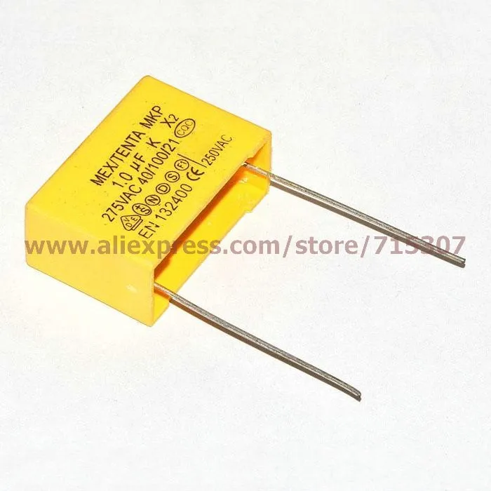 polypropylene (pp) metallized capacitor 275v 105k 1uf 1000nf lead spacing27mm