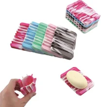 1 шт. креативная красочная Экологичная силиконовая ванная мыльница Сливная Пластина мыльница сушка на подносе аксессуары для ванной комнаты