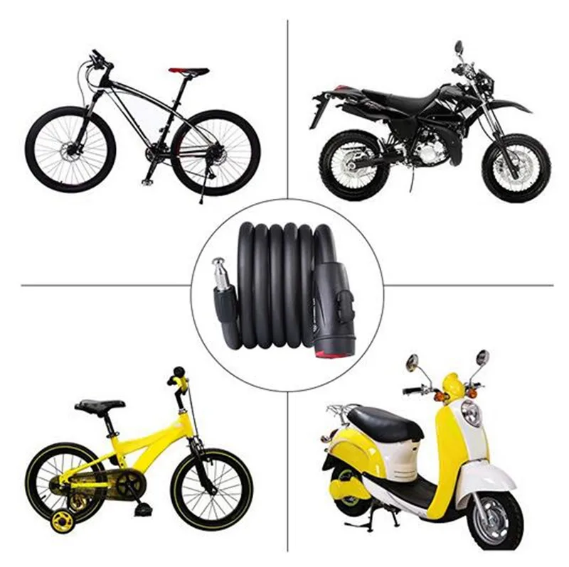 WHEEL UP 1.8m Anti Theft Bike Lock Bicycle Accessories Steel Wire Security Bicycle Cable Lock MTB Road Motorcycle Bike Equipment