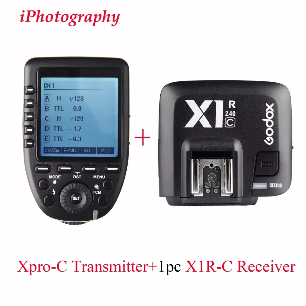 Godox Xpro-C ttl беспроводной триггерный передатчик вспышки w/X1R-C ttl беспроводной триггер для вспышки приемник триггер для камеры Canon