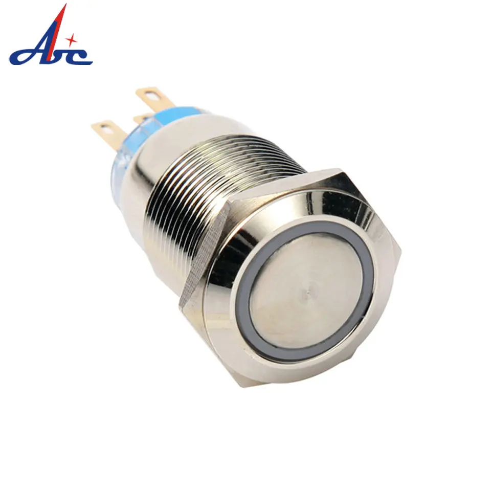 19mm Red-Green Bi-color Led ON OFF resettable 12V ring waterproof NO NC Dual push button switch | Обустройство дома