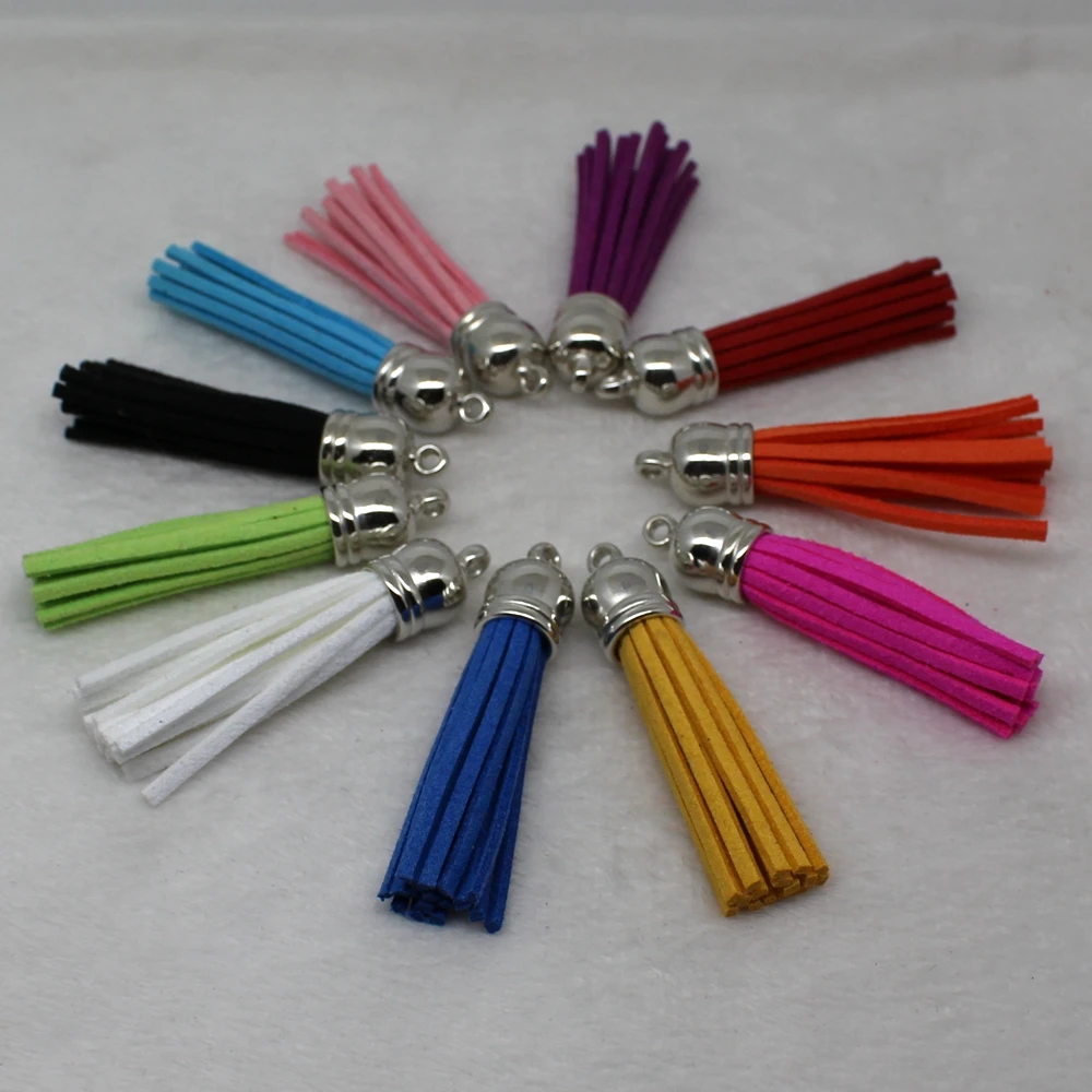 58 mm Tassel suede mix color for keychain charms jewelry font b mobile b font font