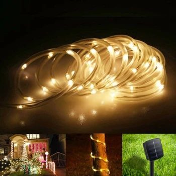 

12M 100leds Garden String Lights Solar Rope tube light Led string Outdoor Patio Christmas tree Wedding Holiday Party Decoration