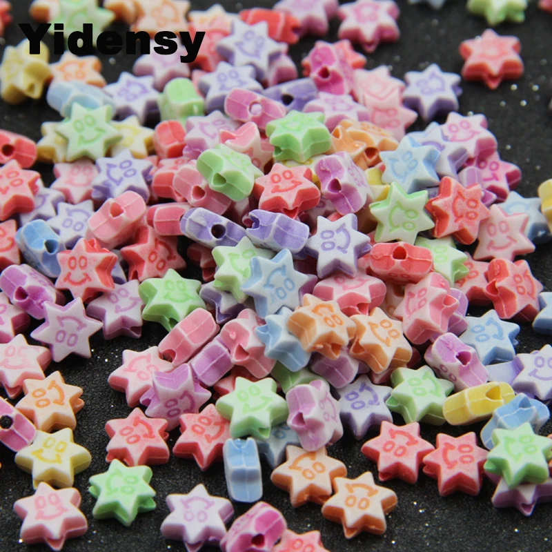 100 pcs Mixed color Acrylic loose Spacer Beads Charms Jewelry Findings 10mm