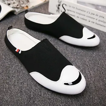 

Concise Casual Men'S Solid Peas Shoes Convenient Slip-On Comfortable And Breathable Korean Version Home Slides Tide Shoes Male