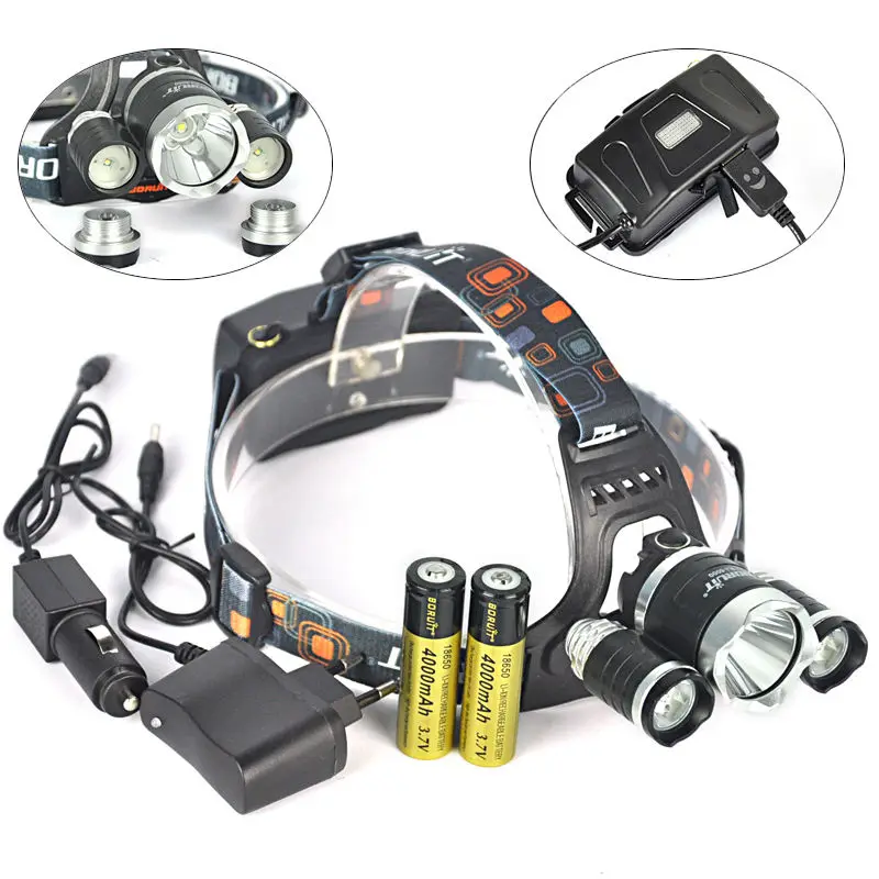 Налобный фонарь Boruit 3xcree XM L2 R2 5000Lm светодиодный USB головная лампа ЛОБНЫЙ