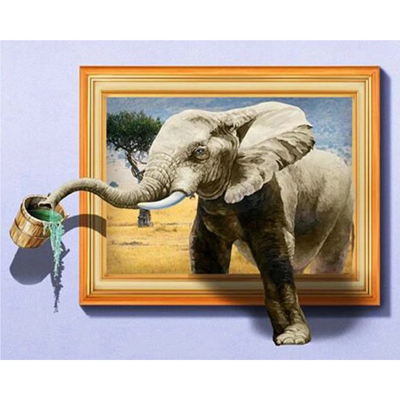 YIKEE diamond painting Elephant,diy painting,diamont painting Y406-in