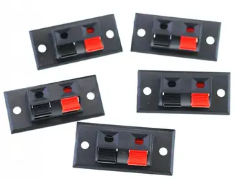 

5pcs 2 Pins Audio Speaker Test Spring Terminals Clip AC/DC Connectors Jack Plug