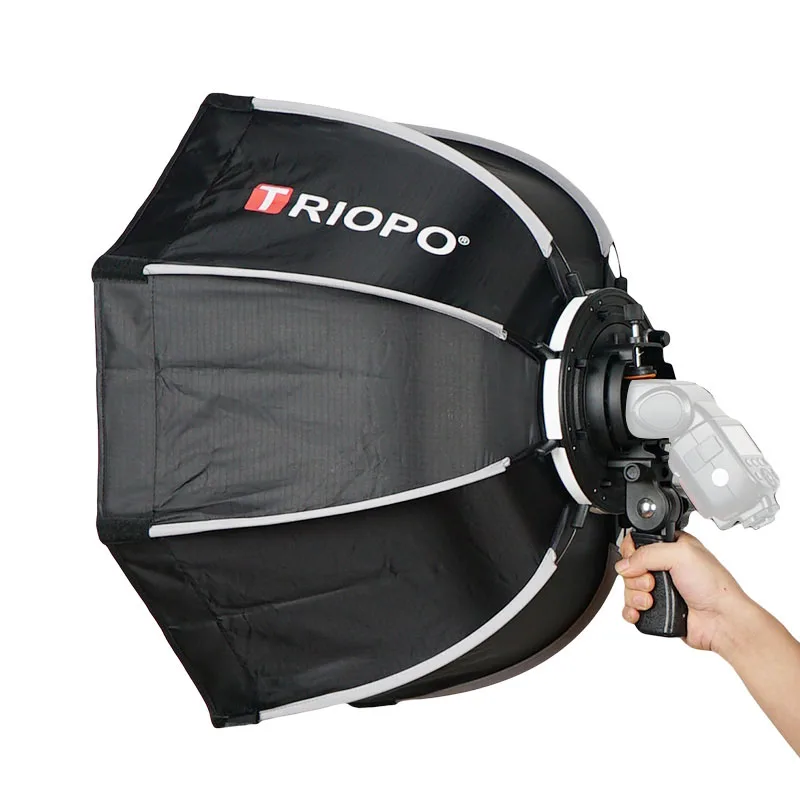TRIOPO 65 cm plegable Softbox octogonal de caja w/Mango para Godox Yongnuo Speedlite luz Flash de estudio de fotografía Accesorios - 1