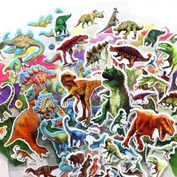 10 листов/партия мультфильм Динозавры юрского периода 3D пузырьковый стикер скрапбукинга ПВХ DIY для детей Образование подарок
