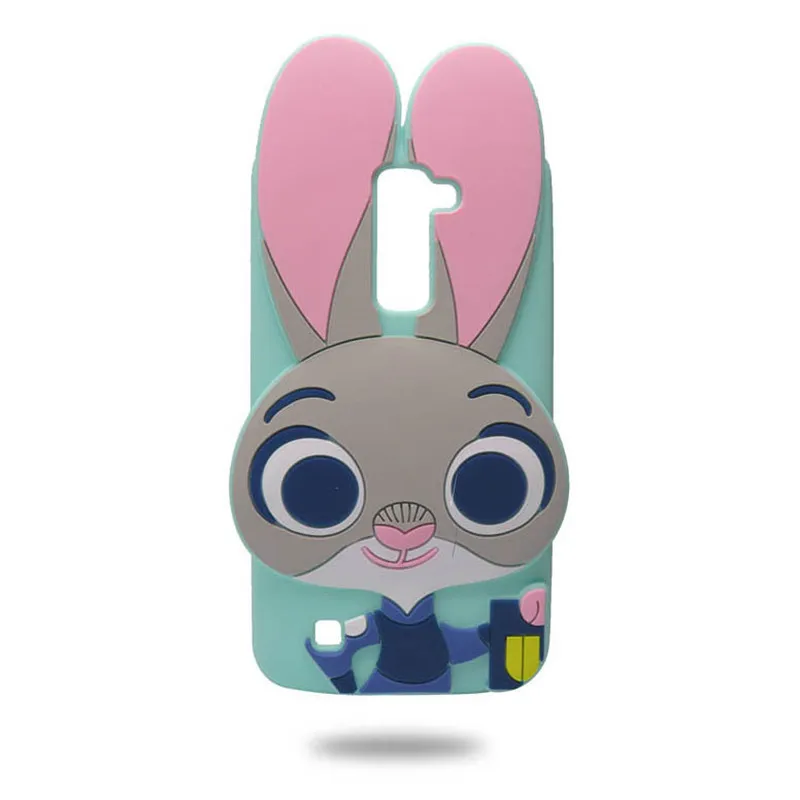 For LG K8 Case 5.0" Silicon 3D Lovely Cartoon Green Rabbit Phone Cover for Lte K350 K350E K350N K 8 | Мобильные телефоны и